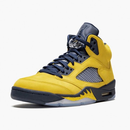 Air Jordan 5 Retro Michigan 2019 AmarilloCollege Navy CQ9541-704 Jordan Shoes