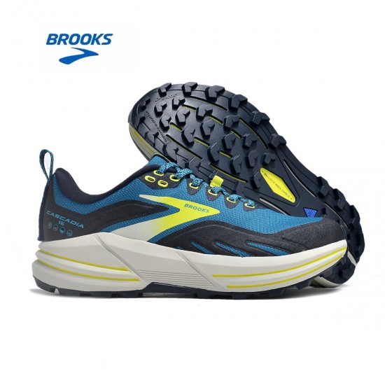 Brooks Cascadia 16 Black Navy Yellow For Men And Women