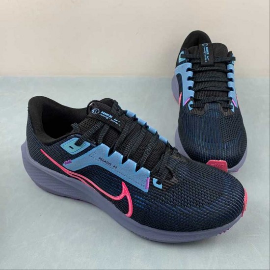 Nike Air Zoom Pegasus 40 Pink Ltblue Black FB7180-001 For Men Women