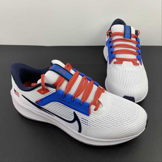 Nike Air Zoom Pegasus 40 White Blue Black Orange FJ2840-100 For Men