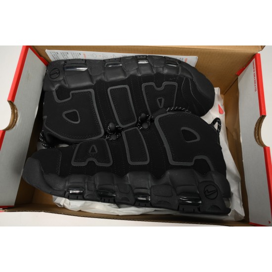 Buy Nike Air More Uptempo 96 All Black Shoes 414962-004 Women And Men For Sale Free Shipping